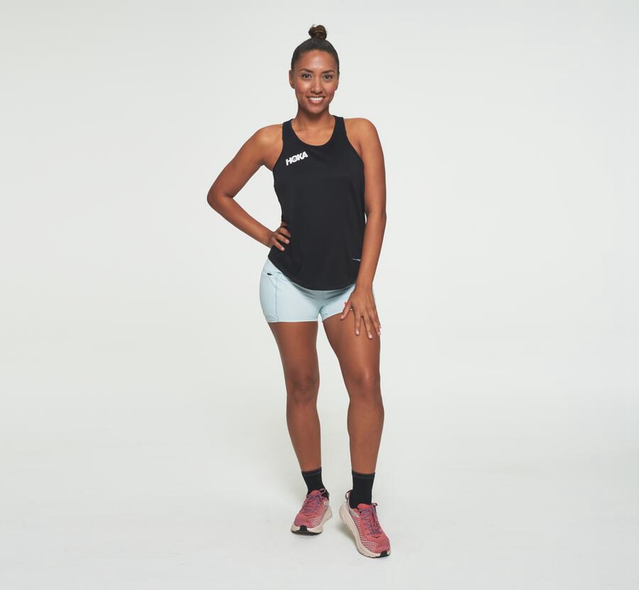 Hoka One One Performance Tank Top Dam - Svarta - EYKNP-8943